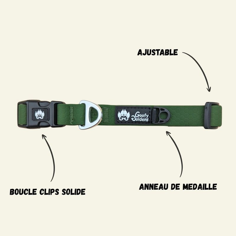 Waterproof collar Khaki green