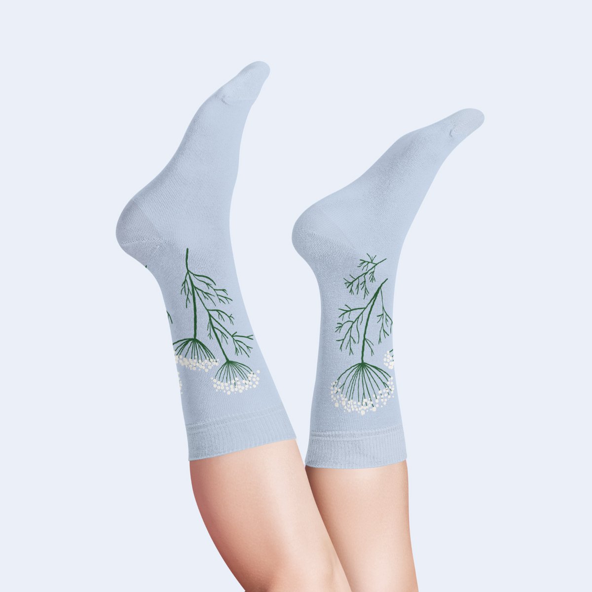 Calcetines de algodón de inspiración nórdica elegantes y cómodos - Fresh Socks Dill