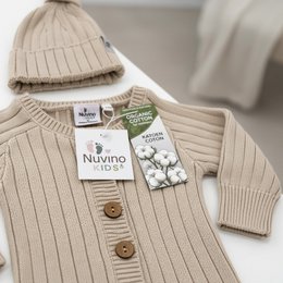 Nuvinokids® Bio Baby Suit Sand Beige with Hat