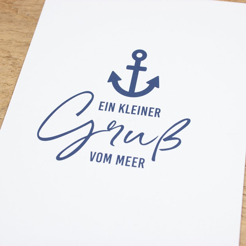Maritime postcard "A little greeting from the sea" from recycling paper