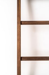 Kledingladder, handdoekenrek van massief walnoot