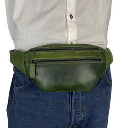 Taljetaske Læder - Fanny Pack Læder - Pouch Taske i 6 farver læder - Læder Belly Bag - Unisex model