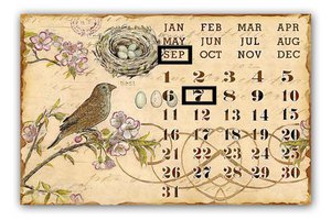 Metallkalender Vogelgesang 25x38 cm