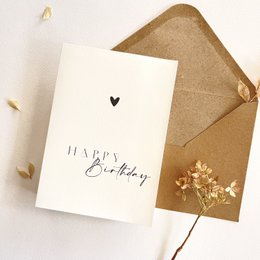 Carte d'anniversaire avec enveloppe nude - Happy Birthday