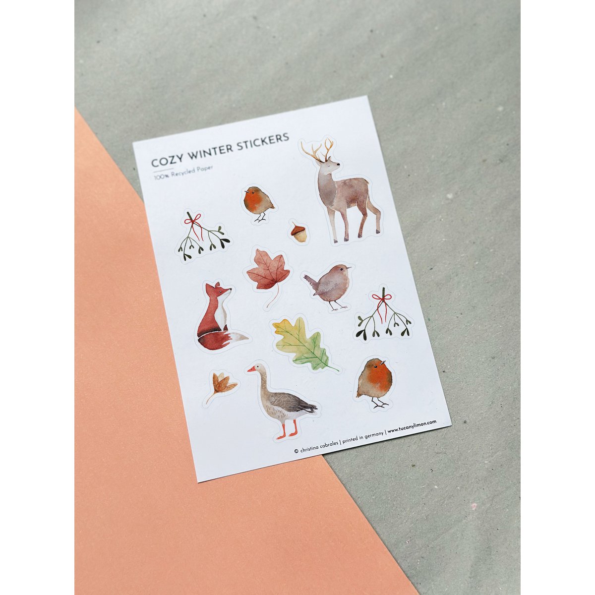 Cozy Winter Sticker aus Recyclingpapier / ohne PVC