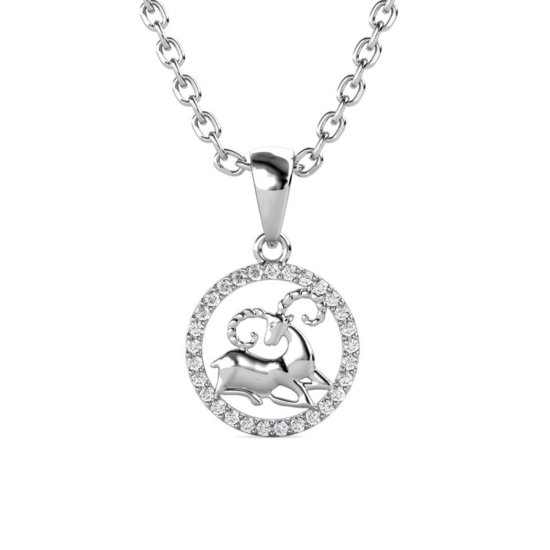 Pendentifs Zodiaque Belier - Argenté et Cristal