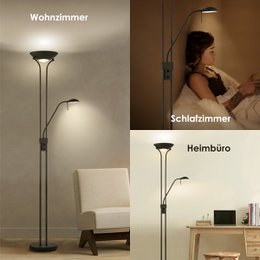 Home Sweet Home R7s + G9 LED Uplight Floor Lamp - Modern Black
