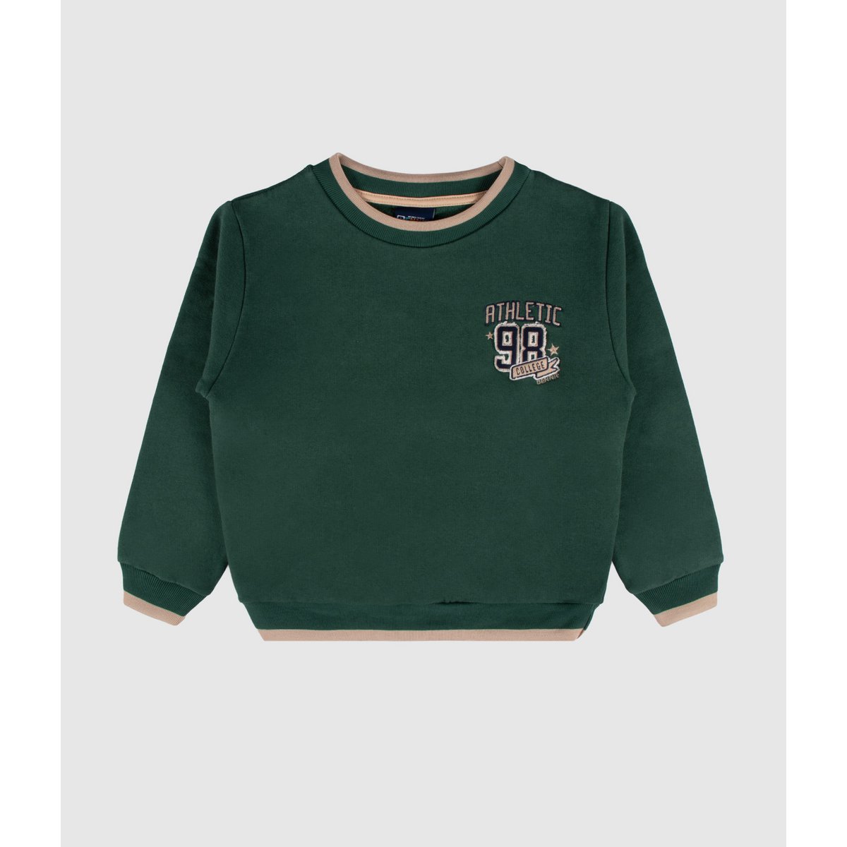 Sudadera de polar cepillado verde universitario