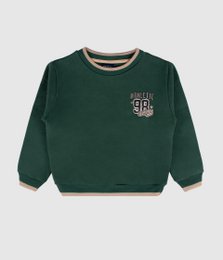 Sudadera de polar cepillado verde universitario