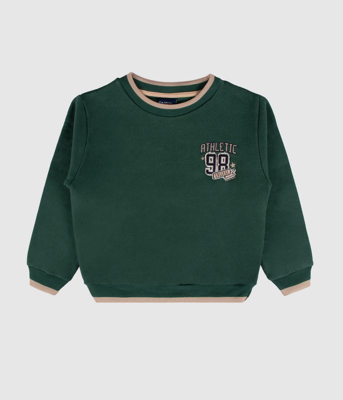 Sudadera de polar cepillado verde universitario