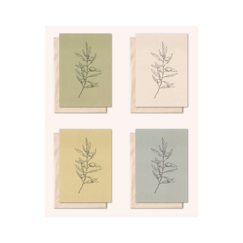 Duurzame kaart + envelop | Olijftak | Walnoot