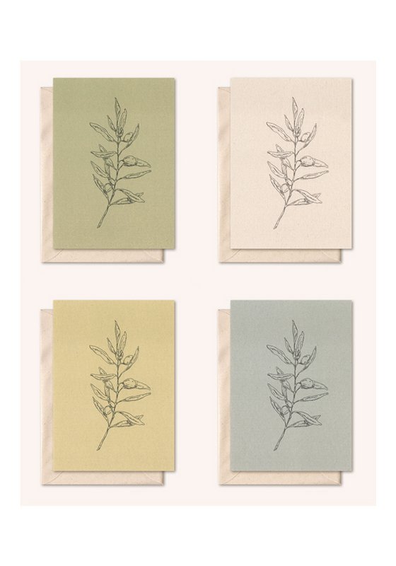 Sustainable card + envelope | Olive branch | Walnut