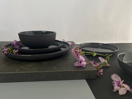 Elements Fossil Grey Dessert Plate