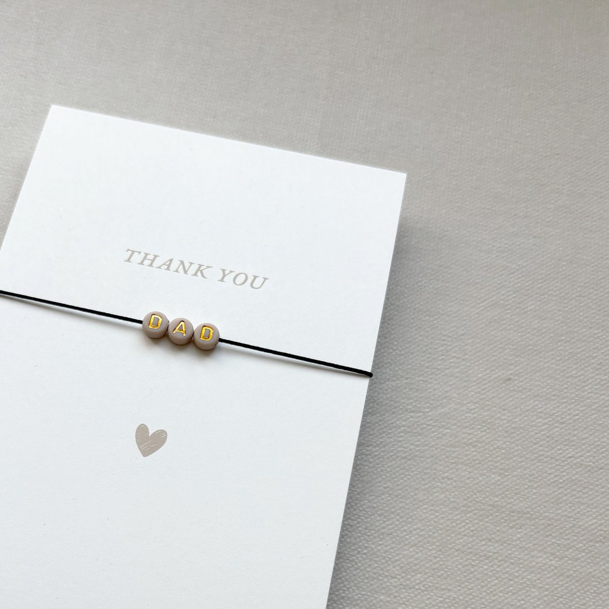 Karte "Thank You - DAD" – Handgemachtes Geschenk, DIN A6 Postkarte, Handmade & minimalistisch (VE = 10 Stück)