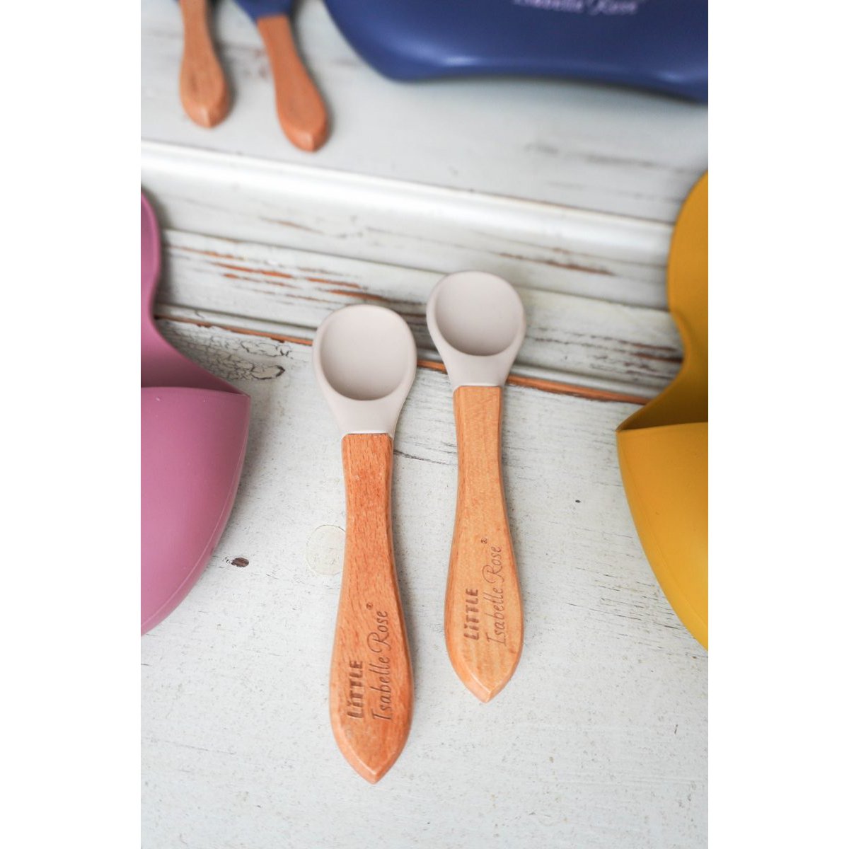 Silicone spoon beige 14 cm Little Isabelle Rose