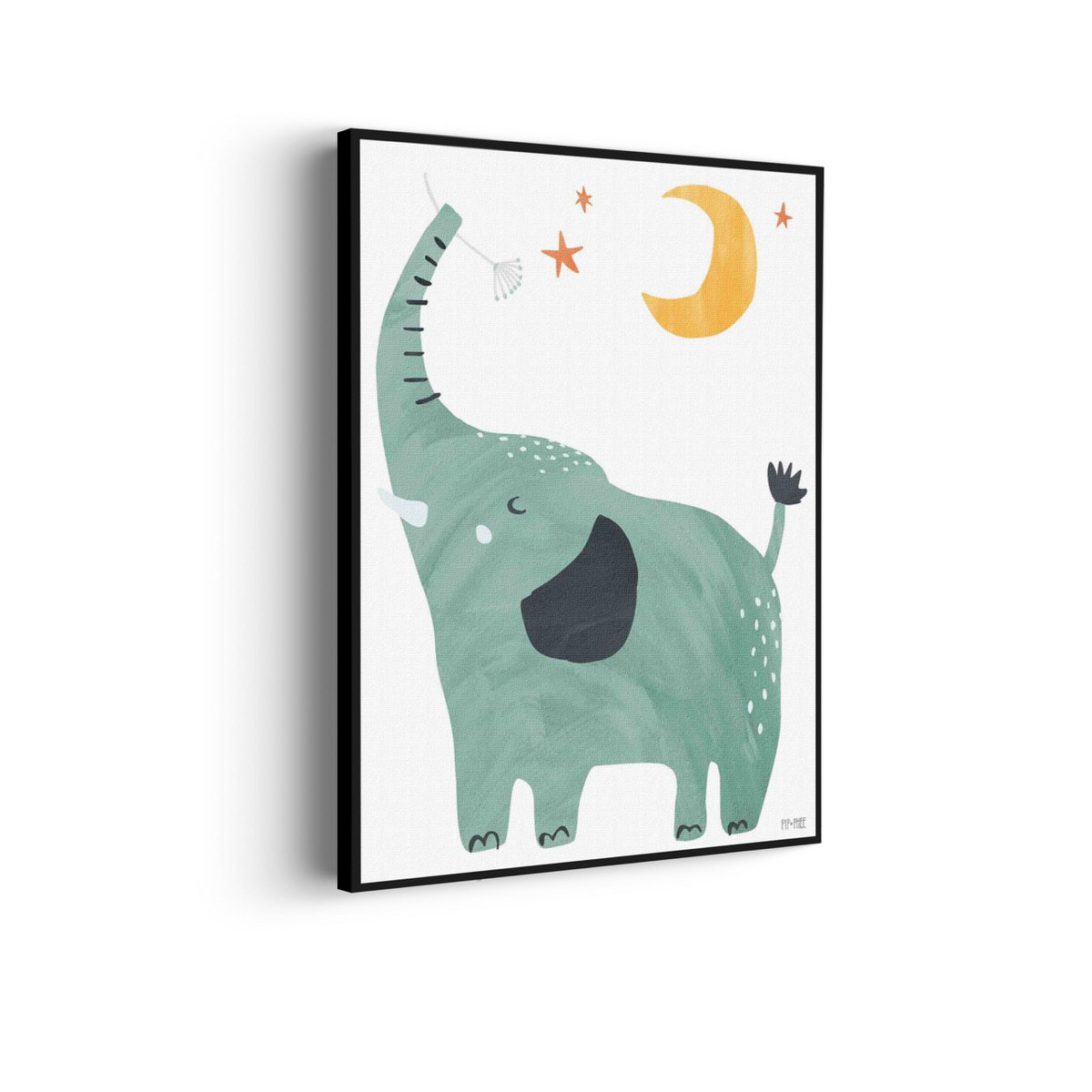 Pintura Acústica El Elefante Feliz Rectángulo Vertical