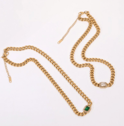 Rafal - Cuban Link Chain Halskæde Cz Crystal Choker