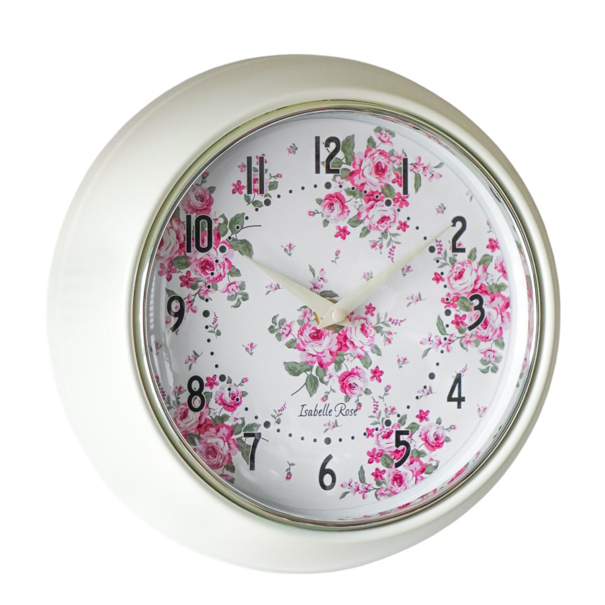 Horloge murale en métal Bella Beige 23 cm Isabelle Rose