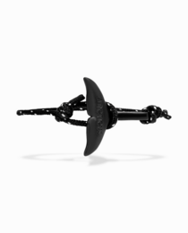  Black whale tail charm bracelet with adjustable clasp.