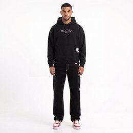 Kapuzenpullover mit Ourson Street-Print Schwarz