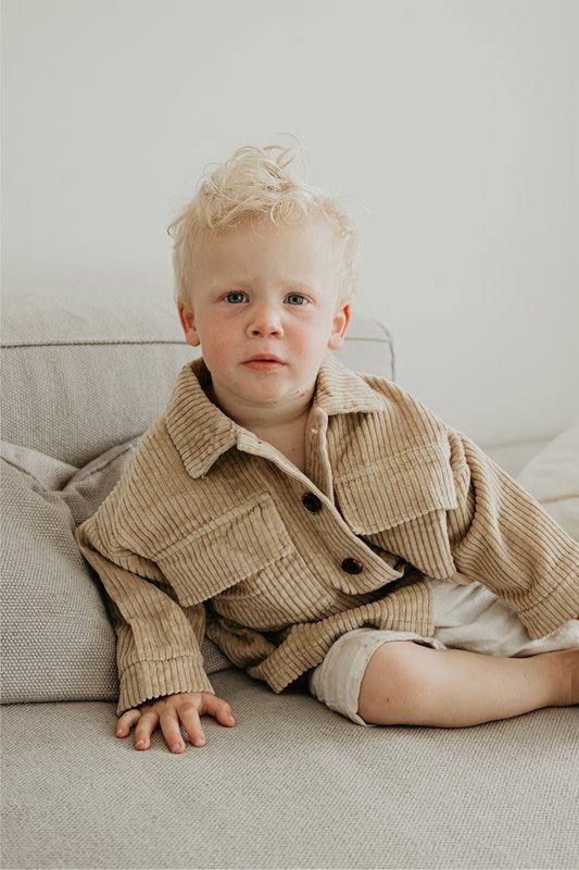 Oversized Corduroy-jakke - Beige