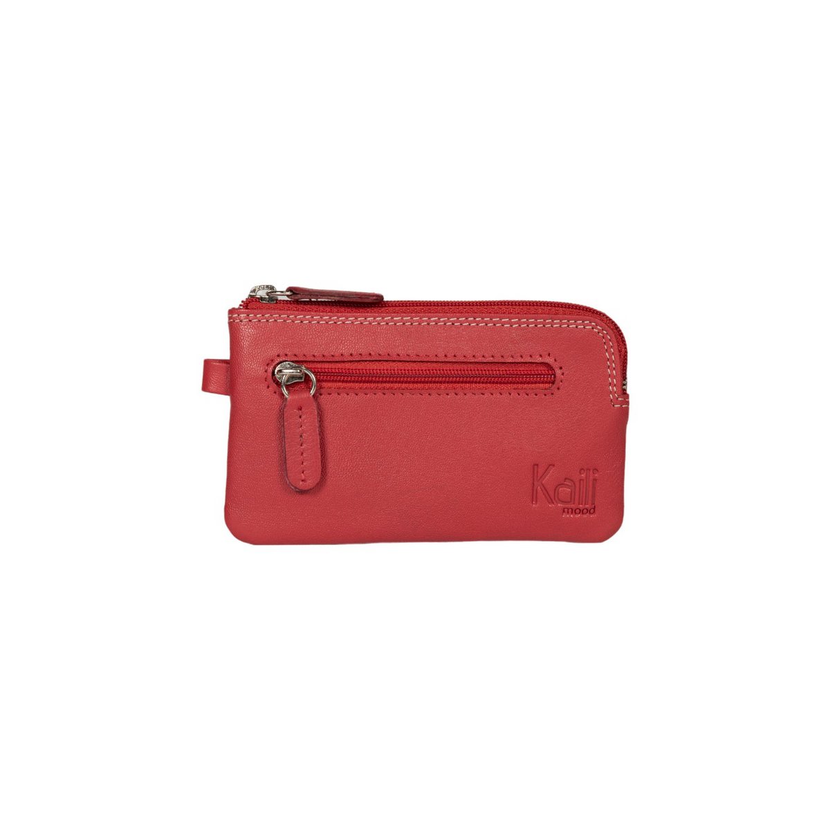 K10218VB | Llavero/Monedero en Piel Verdadera Col.Rojo. Accesorios Cremallera Níquel Pulido. Dimensiones: 12 x 7 x 0,5 cm. Embalaje: Fondo rígido/tapa Caja de regalo