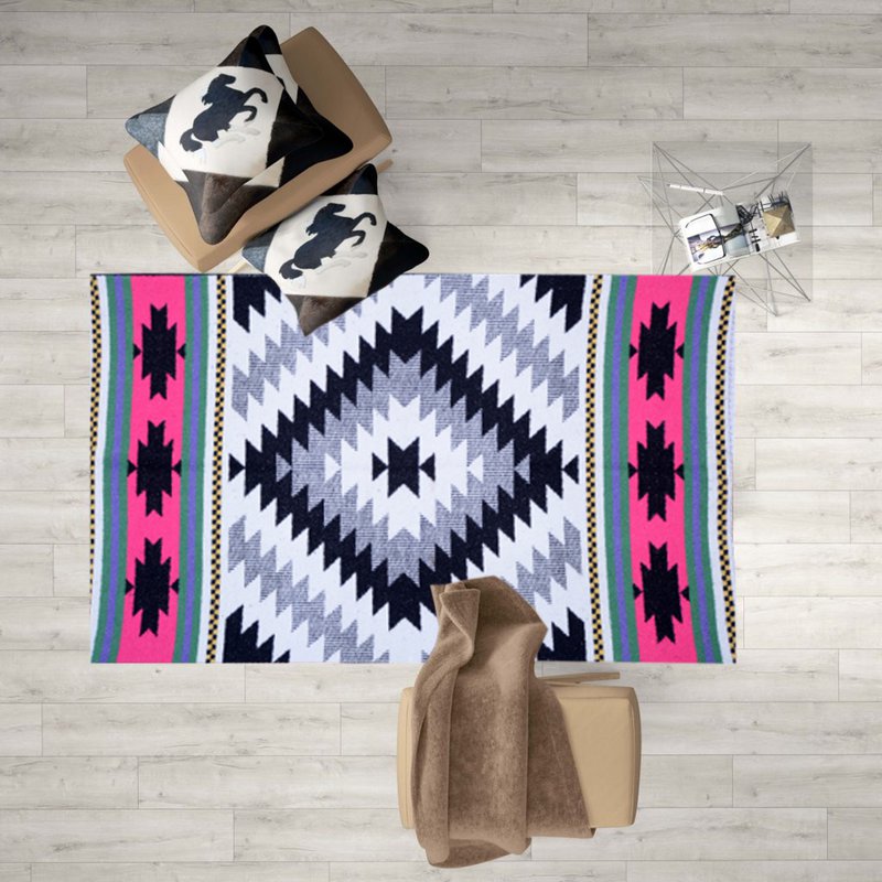 Alfombra azteca hecha a mano Link Water Vintage