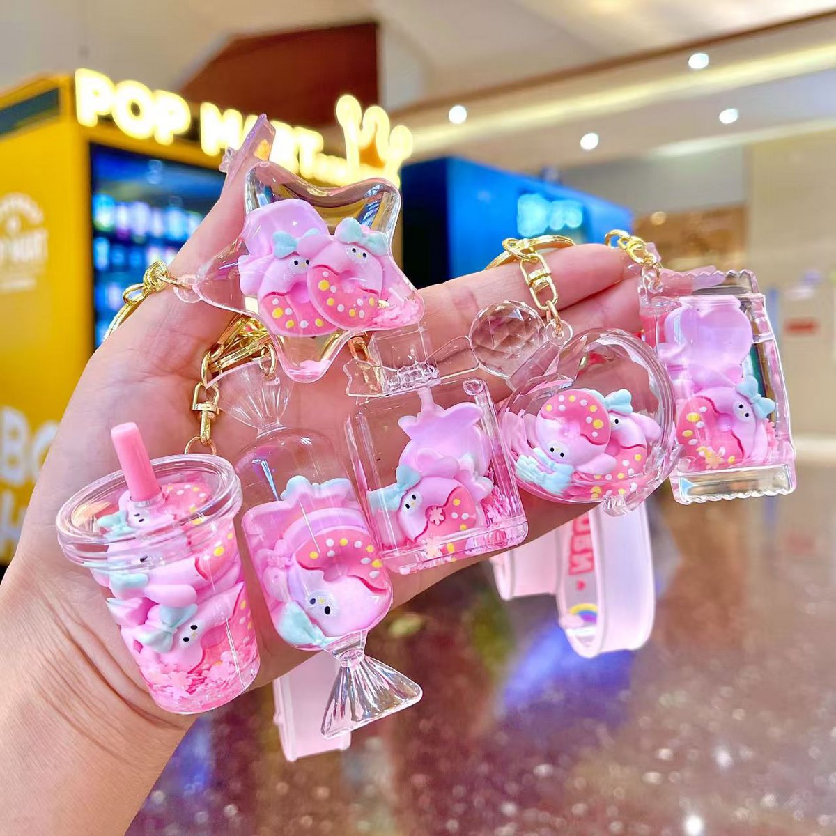 Floating donut keychain