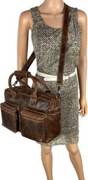 Stume a tracolla Cognac Cowboysbag Borsa per laptop da 13 pollici Buffaloer Borse Arrigo