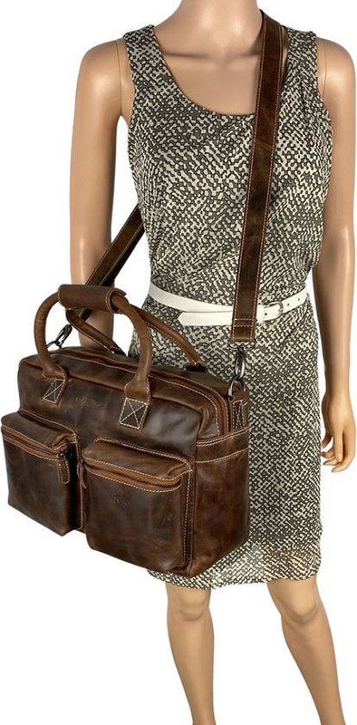 Stume a tracolla Cognac Cowboysbag Borsa per laptop da 13 pollici Buffaloer Borse Arrigo