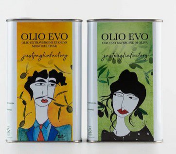 JUST PUGLIA FACTORY EVO Monocultivar & Blend Art Collection - Tin 500 ml (pakke med 2)