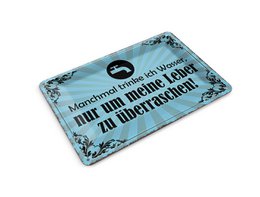 Cartolina in latta con scritta 10x14 cm A volte bevo acqua cartello decorativo