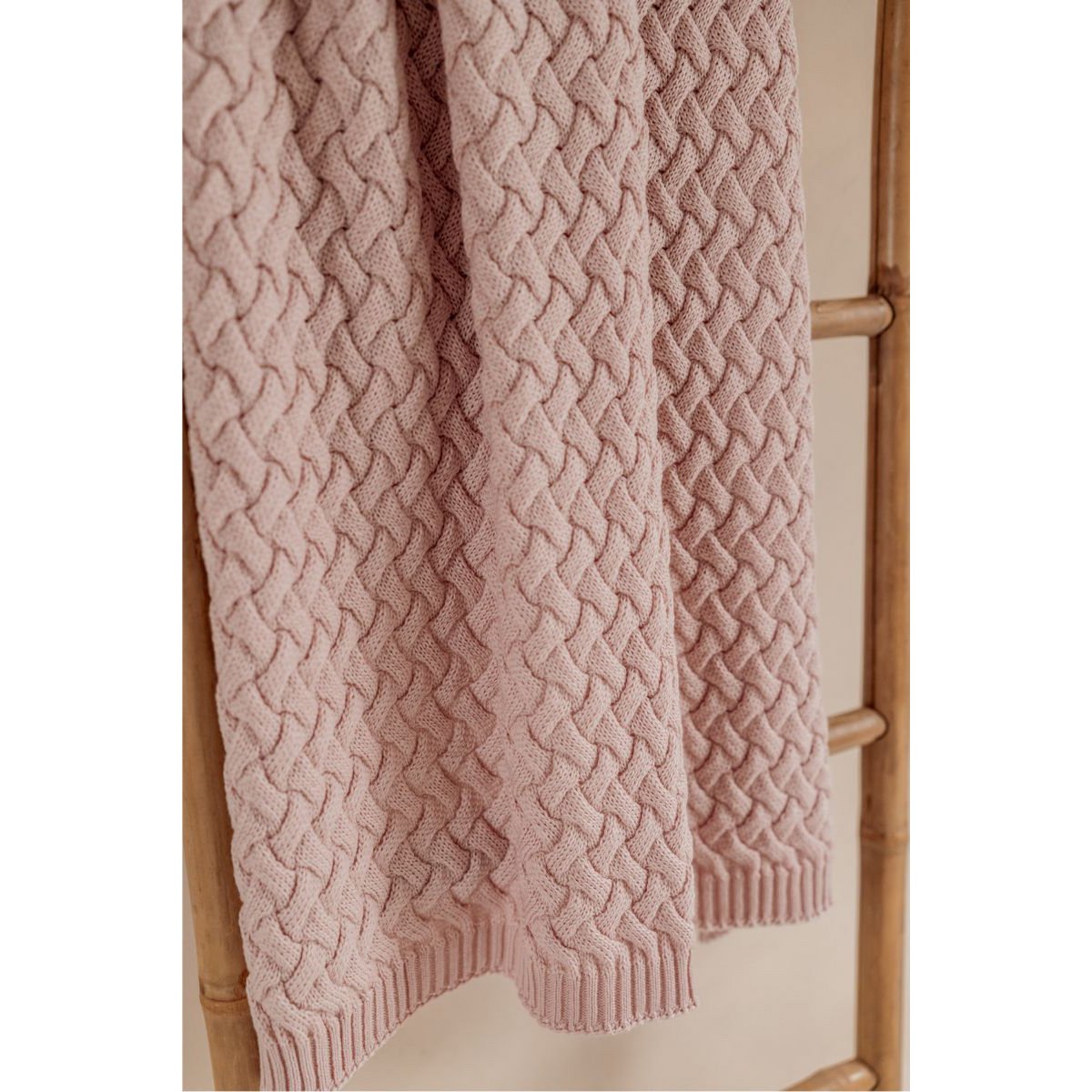 Coperta per bebè FLUFFY - 100% lana merino - rosa cipria