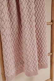 Coperta per bebè FLUFFY - 100% lana merino - rosa cipria