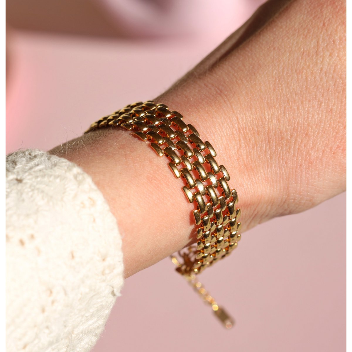 Oliveira – Gold-Silber-Mesh-Choker-Halskette