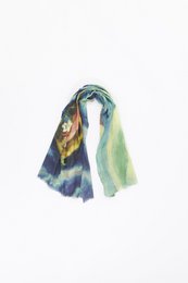 Scarf Wool/Silk - Otra Cosa - Woman on Blue - 4736