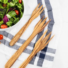 Olive Wood Salad Fork – Handmade Natural Wooden Utensils