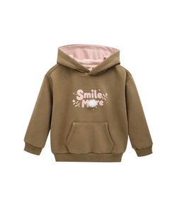 Sweatshirt van geborsteld pluche met capuchon, tekst, 2-6Y, JGI66780