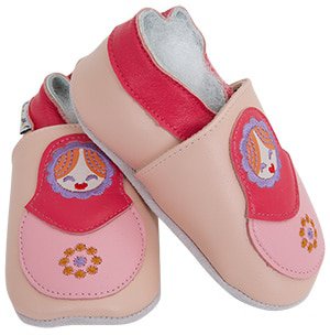 Kapcie dziecięce Matryoshka z miękkiej skóry