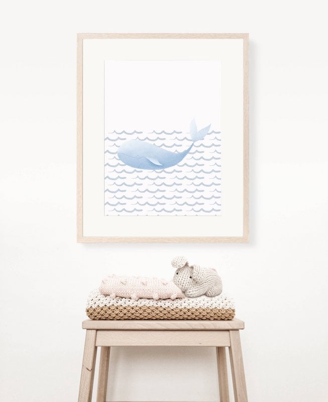 Affiche de baleine, impression de baleine, sous la mer, affiche de surf, décor de surf, affiche de surf, affiche d'océan, impression de pépinière nautique, impression de surf, affiche de plage, impression de vagues, art mural de pépinière, impression