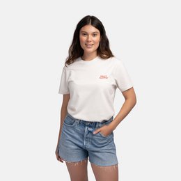 T-shirt biologica più maglietta in cotone bianco amour con più stampa amour