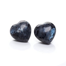 Pietra naturale di palma d'amore a cuore di larvikite - Cristallo curativo 25 mm