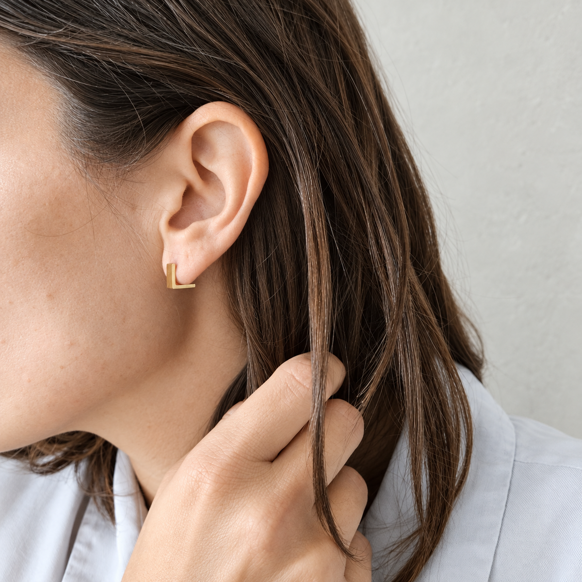 MINI SQUARE Gold Earrings