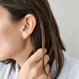 MINI SQUARE Gold Earrings
