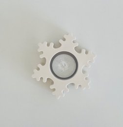 Fiocco di neve porta tealight fuso a mano - jesmonite