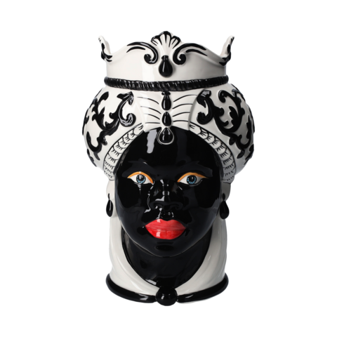 Dark brown woman white/black Made in Italy h 47 x Ø 30 cm