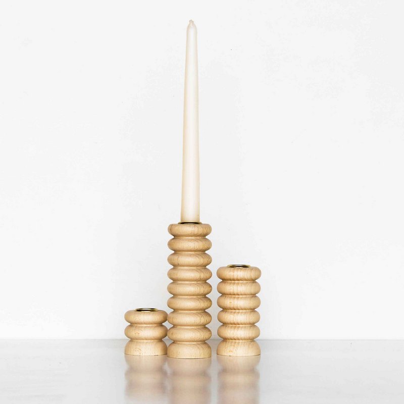 Totem-Kerzenhalter aus Holz - Tall Nº 1