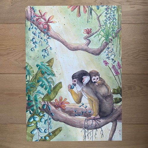 Póster de la selva para la guardería (A3)