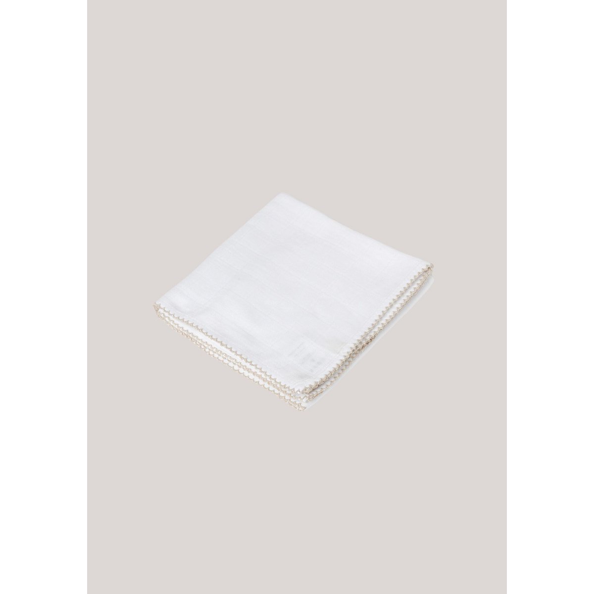 Muslin with crochet piping - Oatmeal Piping