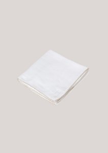 Muslin with crochet piping - Oatmeal Piping